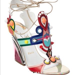 **AUTHENTIC NEW W/TAGS CHRISTIAN LOUBOUTIN  Papagaya Levita 100 Leather Sandal